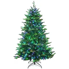 Costway 6ft\7ft\8ft App-Controlled Pre-lit Christmas Tree Multicolor Lights w/ 15 Modes
