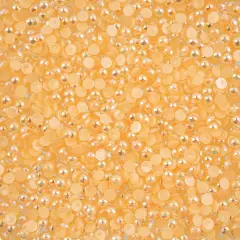 Crystal Lane DIY SS12(3mm) Plastic Pearl Flatback Rhinestones, 1850pcs Orange AB