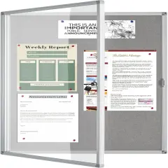 Lockable Enclosed Bulletin Board with 36x24 Acrylic Display Case
