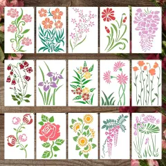 15PCS Flower Stencils
