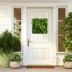 20" x 20" 3D Hanging Greenery Hedge with 11 Types of Mixed Faux Plants for Indoor Outdoor 