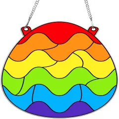 Easter Craft Kit for Kids Easter Egg Stained Glass Kit DIY Suncatcher Arts Crafts Hanging Window Decoration Egg Sticker Glass Made