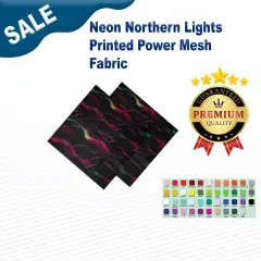 Neon Northern Lights Printed Power Mesh Fabric