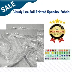 Cloudy Leo Foil Printed Spandex Fabric