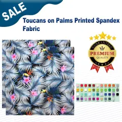 Toucans on Palms Printed Spandex Fabric