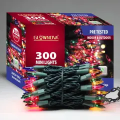 Green Wire,Multicolor,Incandescent Bulb 300 Mini String Lights for Indoor Christmas Tree Garland Birthday Wedding Party Festival Decoration