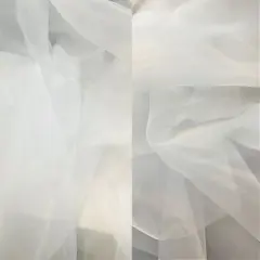 1 Yard Solid Organza Fabric, 61/62&Prime; Wide Nylon Polyester Blend SNOW WHITE