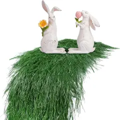 Easter Green Thatch Grass Table Runner 13" x 36", Table Centerpiece Decor Spring Theme Party, Wild One Birthday, Baby Shower, Wedding, Indoor Outdoor Use