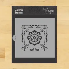 Parisian Tile Cookie & Craft Stencil | CM013 by Designer Stencils | Cookie Decorating Tools | Baking Stencils for Royal Icing, Airbrush, Dusting Powder | Craft Stencils for Canvas, Paper, Wood | Reusable Food Grade Stencil