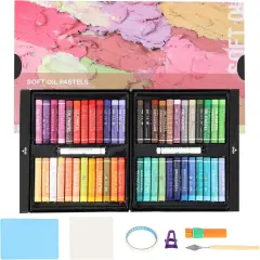 Oil Pastels for Artists, 48 Colors Soft Oil Stick Set with Bright Colors and Delicate Texture, Great Blending and Layering, Comes with Diy Tool Kit, Ideal for Art/Craft/Coloring and Sketching