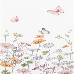 100Pcs Floral Guest Napkins Disposable Butterfly Flower Paper Napkins Wildflower Garden Blossom Hand Towels for Spring Wedding Anniversary Bridal Baby Shower Tea Party Table Decor