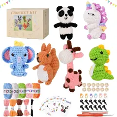 6Pcs Animal Crochet Kits for Beginners