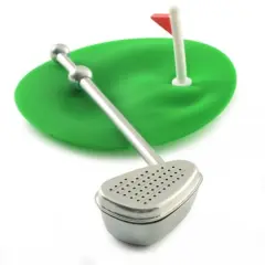 Norpro Stainless Steel Golf Tea Strainer with Cup Cover / Tea Catcher