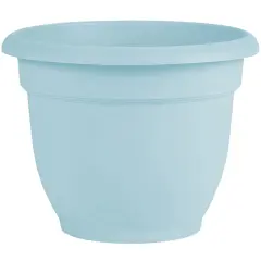 Bloem Ariana Pot Planter: 16" - Misty Blue - Durable Resin Pot, Indoor and Outdoor Use, Gardening, Self Watering Disk Included, 6 Gallon Capacity