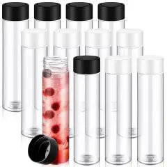 12 Pcs 13.5 oz Plastic Juice Bottles with Caps