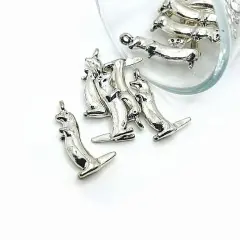 Silver Standing Otter 3D Charms, 26x13mm
