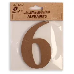 Little Birdie MDF Number 4" 1/Pkg-6