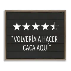 Stupell Industries Ba&ntilde;o Cinco Estrellas Framed Floater Canvas Wall Art Brown Floater Frame