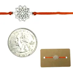 Lotus Charm Rakhi Bracelet Indian Rakhi Bracelet Desi Favors Rakhi for Raksha Bandhan Handcrafted Rakhi for Brother Bhaiya Bhabhi Bracelet with Ties