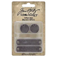 Tim Holtz Idea-ology Typed Tags-12 Pieces