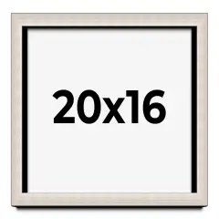 Minimalist Shadow Box Silver Picture Frame - UV Acrylic, Backing Board, Hanging Hardware