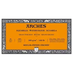 Arches Watercolor Block 5.9""x11.8"", 140lb Rough, 20 Sheets
