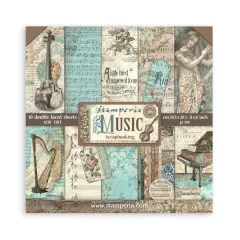 Stamperia Music 8x8 Paper Pack