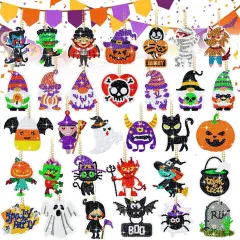 32 Pieces Halloween DIY Diamond Key Chain