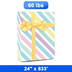 Stylish Striped Wrapping Paper 24" x 833" Roll 60 lbs