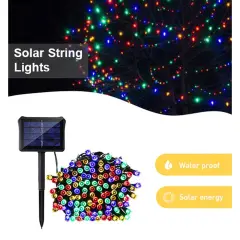 100 LED 32Ft Solar Powered Outdoor String Light Multicolor
