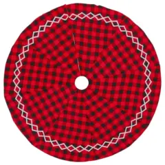 Kitcheniva Christmas Tree Skirt Lattice Pattern Rustic Farmhouse Decor 36" to 48"