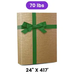 Pure Kraft Embossed Metallic Wrapping Paper 24" x 417" Roll