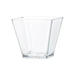 Clear Square Disposable Plastic Mini Cups with Lids - 3.5 oz. (288 Cups)