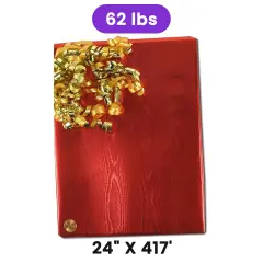 Red Watercolor Embossed Metallic Wrapping Paper 24" x 417" Roll