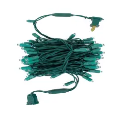 23-Foot Warm White Mini LED Christmas Lights Green Cable
