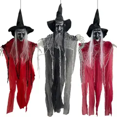 3 Pack Halloween Hanging Witches