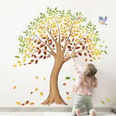 Large Fall Tree Wall Decals Autumn Tree Leaves