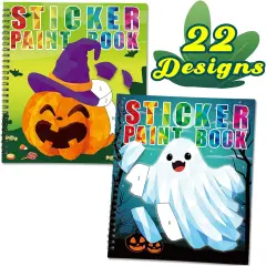2PCS Halloween Crafts for Kids Ages 4-8 Sticker Books