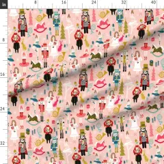 Various Fabrics by the Yard or Fat Quarter Nutcracker Ballet Xmas Holiday Christmas Ballerina Custom Printed Fabric by Spoonflower