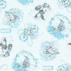 Licensed Marvel Prints Marvel Avengers Marvel Sketch Cotton Fabric by the Yard