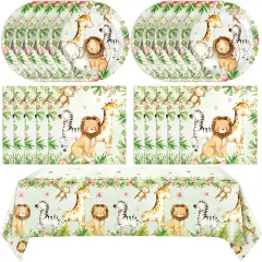 41Pcs Safari Baby Shower Decorations