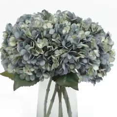 6pcs Artificial Silk Hydrangea Flower Bouquets - Deep Lake Blue