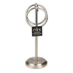 Classical Double Ring Design Fingertip Towel Holder Silver