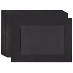 Juvale 50-Pack Paper Picture Frames, Holds 4 x 6 Inches Inserts, Black Paper Frames Measure 5 x 7 Inches, Ideal for Inserting and Sending Memorable Documents, DIY Wall Decorations
