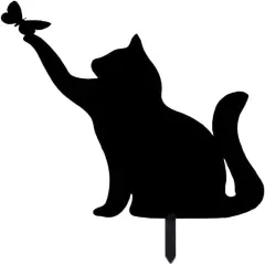 Metal Cat Stake Garden Decor, Yard Decoration Art for Lawn