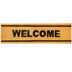 17x60 inch Natural Coco Coir Welcome Mat, Large Oversized Door Mat, Long Entryway Rug with Non-Slip Rubber Backing, Narrow Outdoor Mat for Home Entrance, Small Business Brown