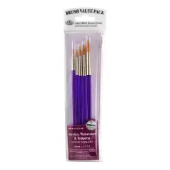 RSET-9131 | 5pc Golden Taklon Long Handle Round Brush Set