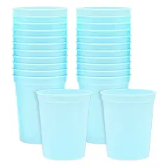 24-Pack 16-Ounce Blue Plastic Stadium Cups, Bulk Reusable Tumblers for All Occasions and Celebrations