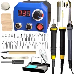 LH55-2-3 Wood Burner kit Wood Burning Tool Pen 25~750℃, Wood Burning kit with Digital Thermometer Temperature Adjustable Temperature, 3 pyrographic Wood Burning pens, 37 Wood Burning Pen Tips