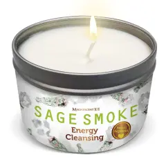 Magnificent 101 Long Lasting Pure White Sage Smoke Smudge Candle | 6 Oz - 35 Hour Burn | Made of Soy Wax for House Energy Cleansing Purification, Chakra Healing & Manifestation Multicolor